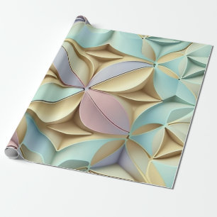 Pastell-Blütenformen mit weicher skulpturierter Sc Geschenkpapier