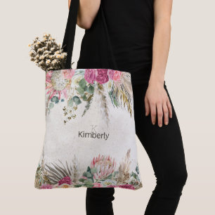 Pastell-Boho-Neutrales-Floral-Monogramm Anfangsbuc