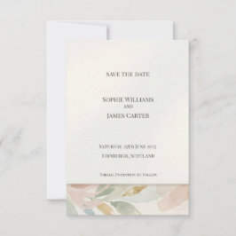 Pastell Botanische Save-The-Date-Karte Save The Date