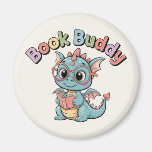 Pastell Buch Kumpel Lesedrache Magnet