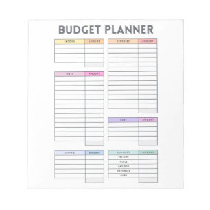 Pastell-Budgetplaner-Layout Notizblock