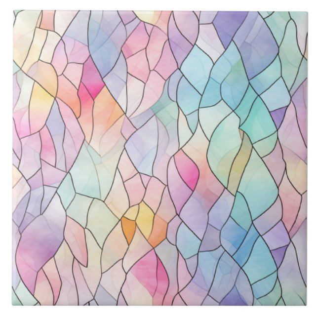 Pastell-Buntglas Fliese (Vorderseite)