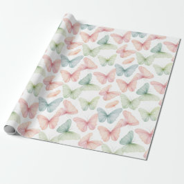 Pastell Butterfly Wrapping Paper Geschenkpapier