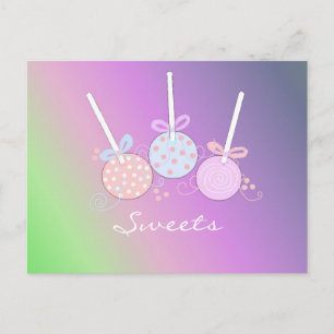 Pastell-Cake-Pops Postkarte