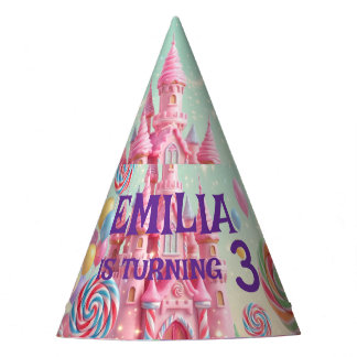 Pastell Candyland 3. Geburtstag individuell gestal Partyhütchen