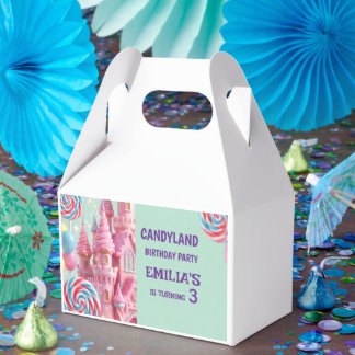 Pastell Candyland 3. Geburtstag Papier Geschenkbox Geschenkschachtel