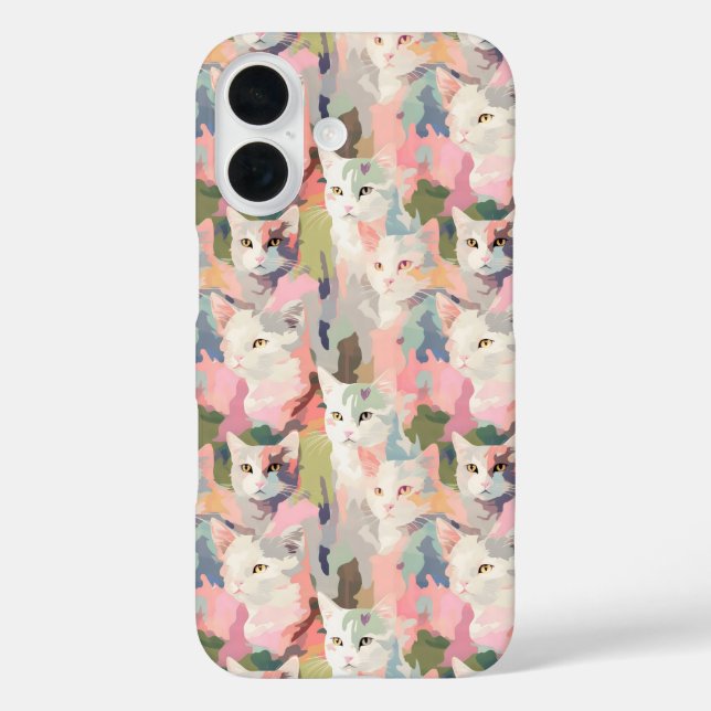 Pastell Cats farbenfrohe Muster Case-Mate iPhone Hülle (Rückseite)