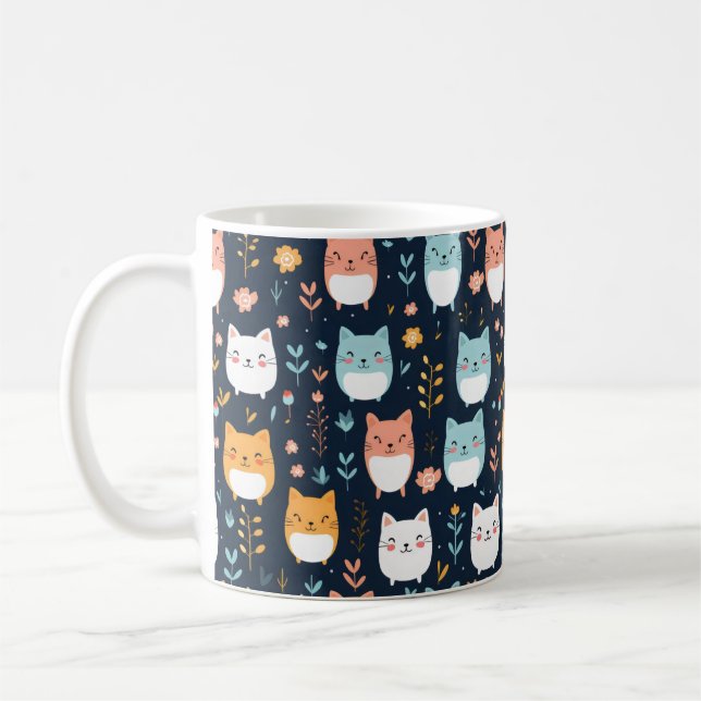Pastell Cats Muster Kaffeetasse (Links)