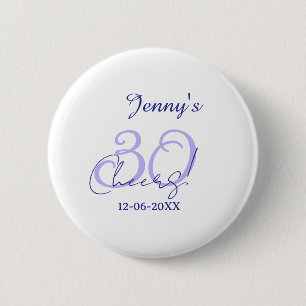 Pastell Cheers 30. Geburtstag lila elegant Name da Button