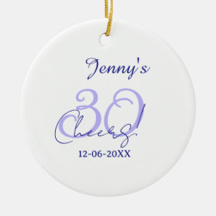 Pastell Cheers 30. Geburtstag lila elegant Name da Keramik Ornament