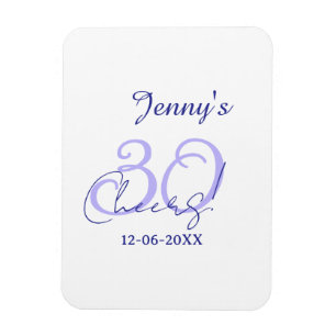Pastell Cheers 30. Geburtstag lila elegant Name da Magnet