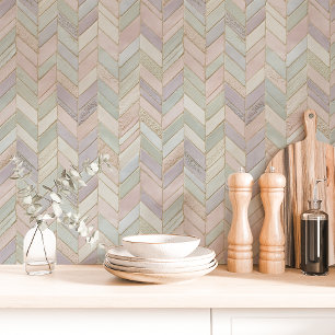 Pastell Chevron Marmor Fliese Tapete