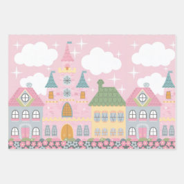 Pastell Cityscape Kids Wrapping Paper Set Geschenkpapier Set