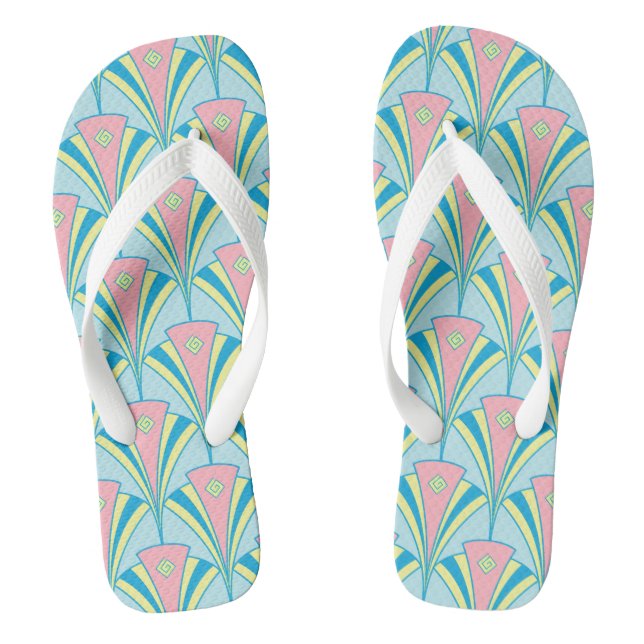 Pastell Color Art Deco Muster Flip Flops (Fußbett)