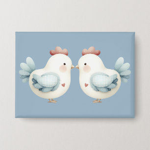 Pastell Cottagecore-Huhn Button
