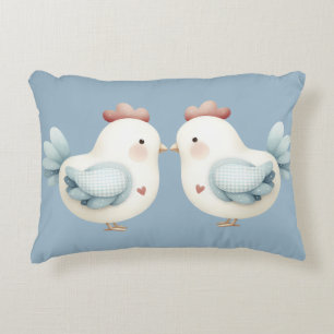 Pastell Cottagecore-Huhn Dekokissen