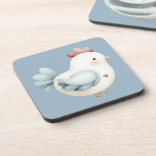 Pastell Cottagecore-Huhn Getränkeuntersetzer