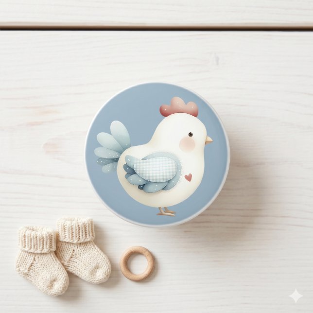 Pastell Cottagecore-Huhn Keramikknauf (Pastel Cottagecore Chicken Ceramic Knob)