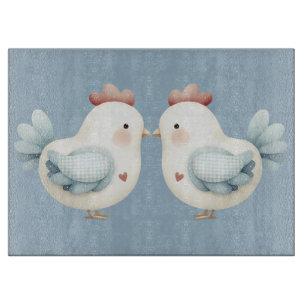 Pastell Cottagecore-Huhn Schneidebrett