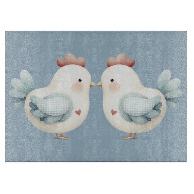 Pastell Cottagecore-Huhn Schneidebrett (Vorderseite)