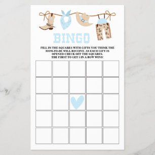 Pastell-Cowboy-Baby-Shower-Spiele Flyer