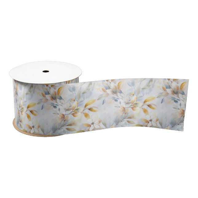Pastell Cream Floral Abstrakt Satinband (Spule)