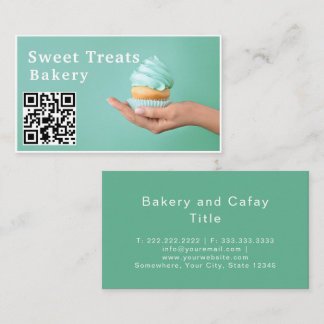 Pastell-Cupcake-Süßigkeiten-Bäckerei Mintgrün Visitenkarte