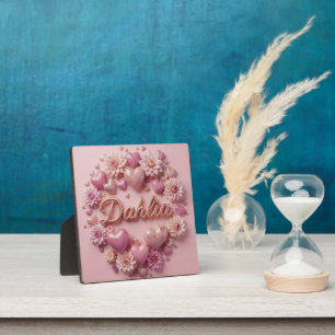 Pastell-Dahlien-Blütenkunst mit Herzen! Fotoplatte