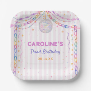 Pastell-Disco-Girlande-Birthday-Papier-Teller Pappteller