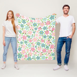 Pastell-Ditsy-Blumen-Shabby-Chic-Coquette Fleecedecke