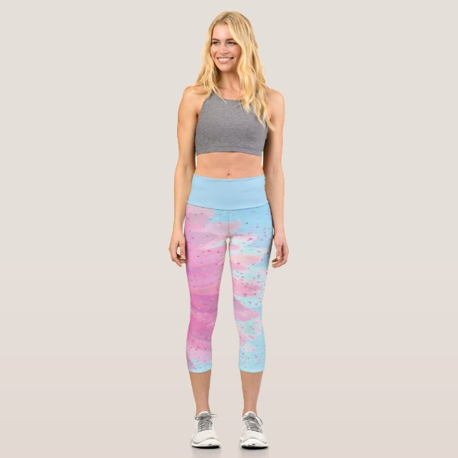 Pastell Dreams Hoch über dem Meer Capri Leggings (Vorderseite)
