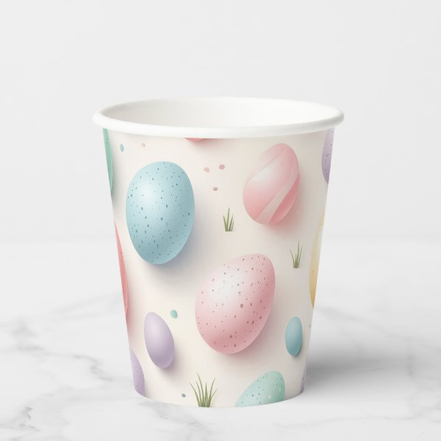 Pastell-Ei-Papier-Partybecher Pappbecher (Vorderseite)