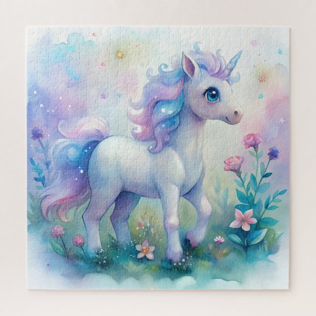 Pastell-Einhorn Magisches Puzzle (Vertikal)