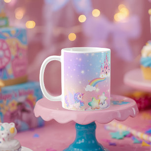 Pastell-Einhorn-Prinzessinnen-Tasse Kaffeetasse