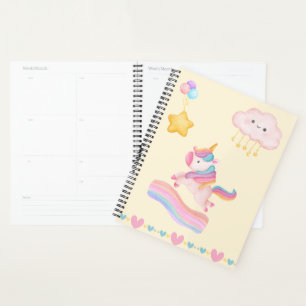 Pastell-Einhorn-Träume-Notizbuch Planer
