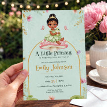 Pastell-Einladung zur Babyparty für kleine Prinzes