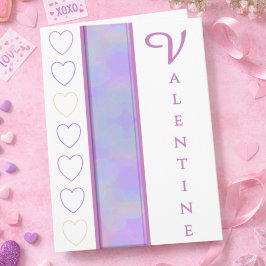 Pastell Elegantes Herzen Valentinstagskarte Karte