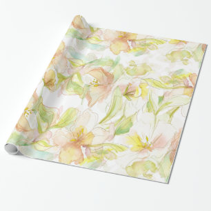 Pastell Fantasy Watercolor Blumenmuster Geschenkpapier
