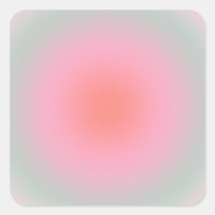 Pastell-Farbenverlauf Minimalistisches Aura Quadratischer Aufkleber