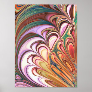 Pastell-Feder-Fraktal Poster