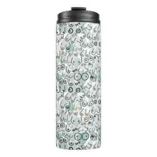 Pastell-feministische Brust Thermosbecher