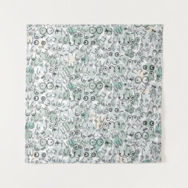 Pastell-feministische Brust Wandteppich