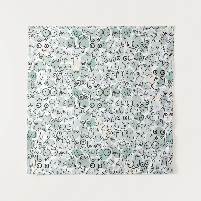 Pastell-feministische Brust Wandteppich (Vorderseite)