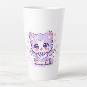 Pastell-Fledermaus-Kitty Kawaii Lavendel geflügel Milchtasse