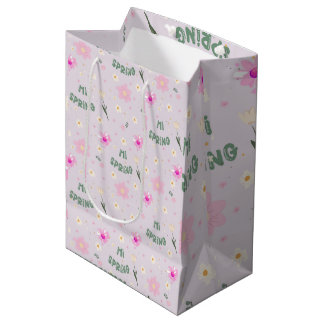Pastell Floral Hi Spring Wrapping Paper Mittlere Geschenktüte