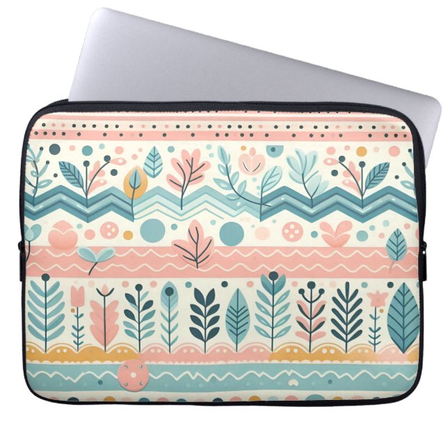 Pastell Floral Laptop Sleeve (Vorderseite)