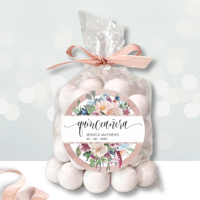 Pastell Floral mit Rose Gold Umschlag Aufkleber /  (Von Creator hochgeladen)