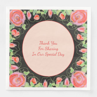 Pastell floral mit schwarz serviette