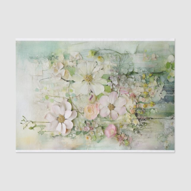 Pastell Floral Mixed Media Seidenpapier (Vorderseite)