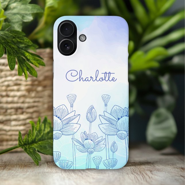 Pastell Floral Silhouette Overlay Personalisierter Case-Mate iPhone Hülle (Von Creator hochgeladen)